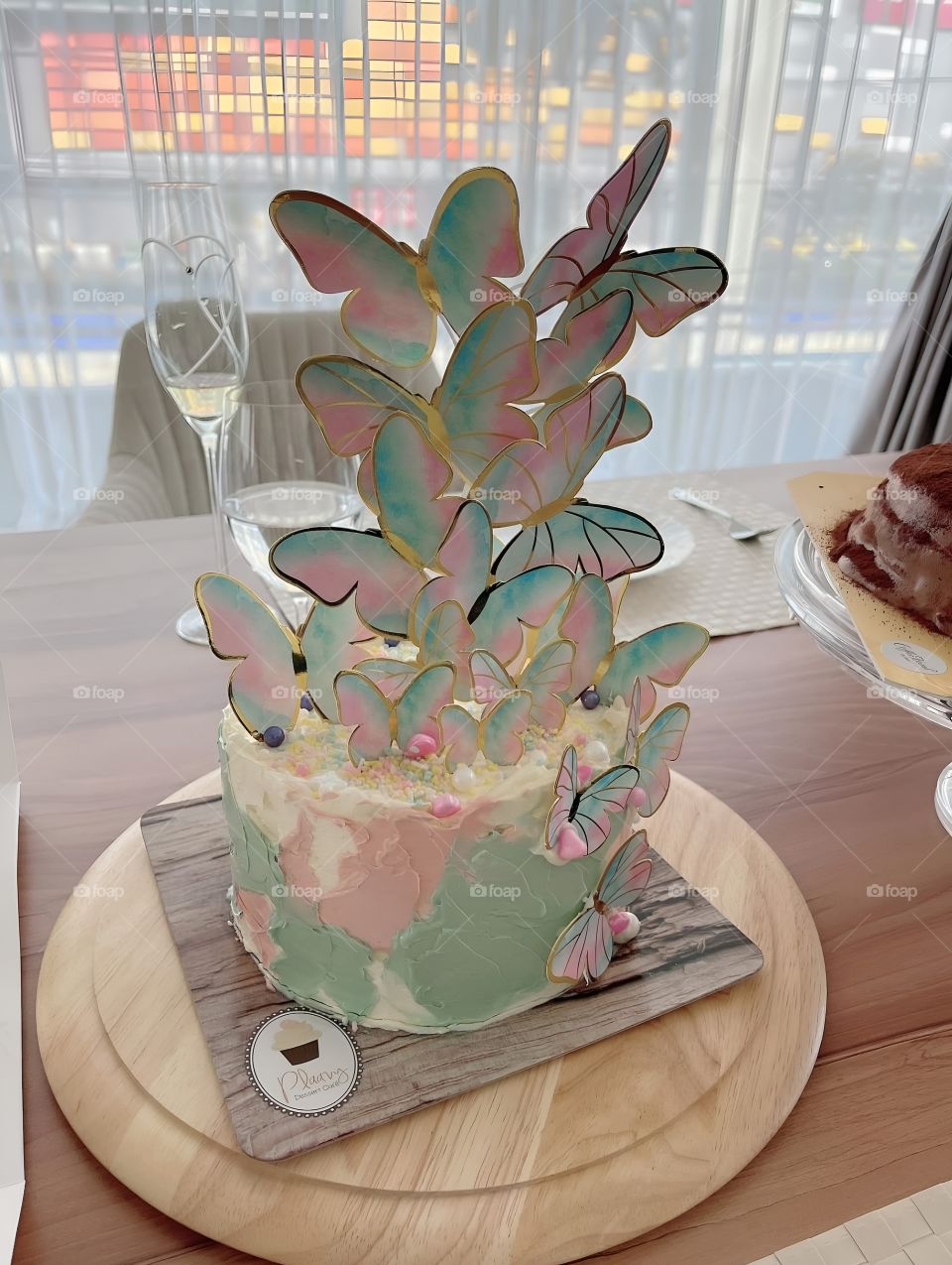 butterfly cake pastel colorful