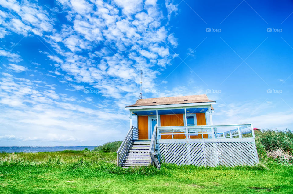 lonely beach hut
