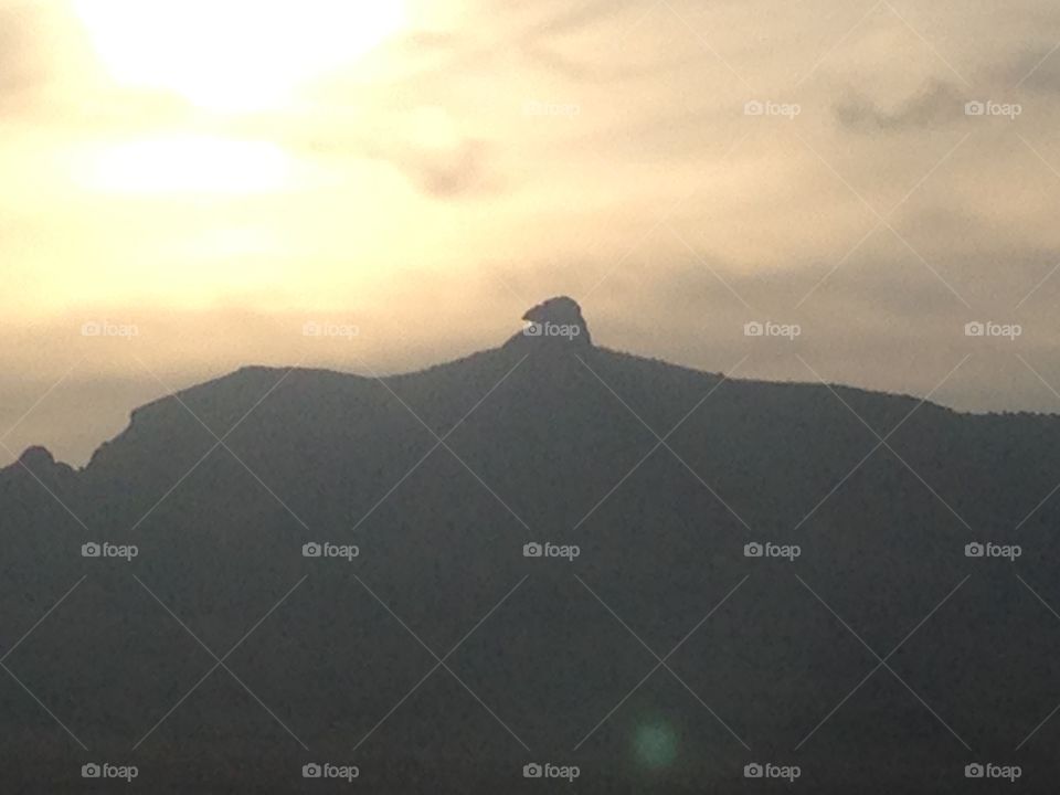 Sunset behind eagle mountain