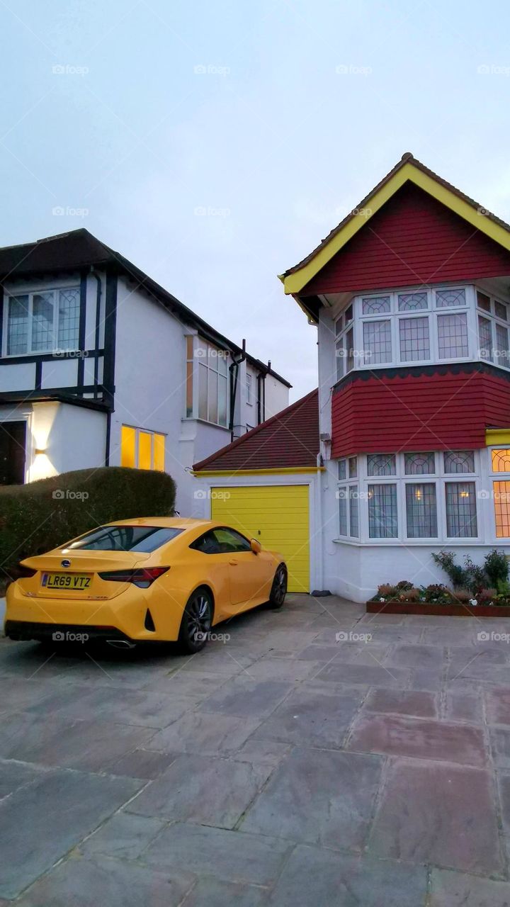 Car with soul. Yellow car.