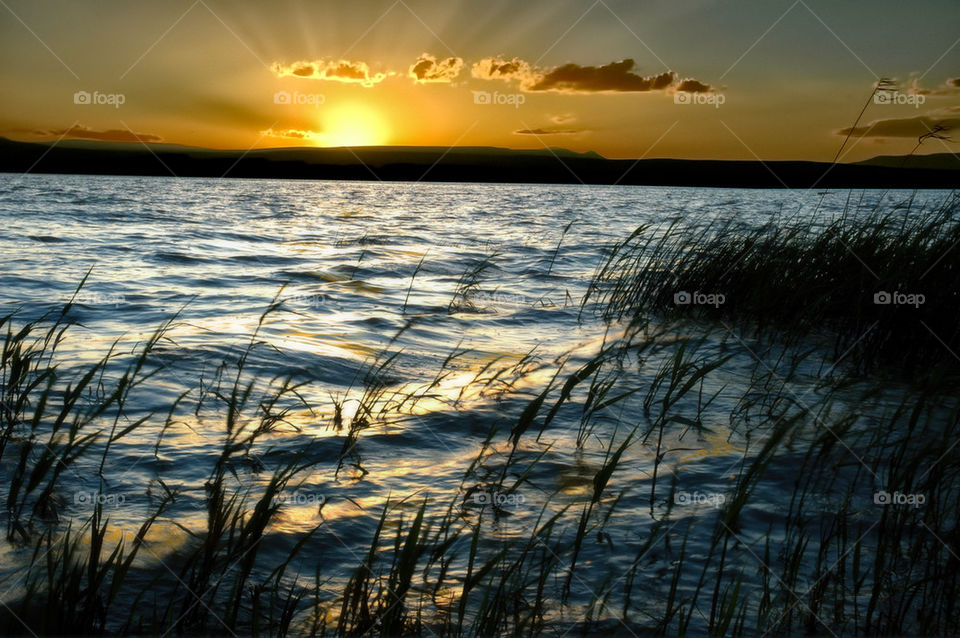 Sunset on Lake Van, Turkey