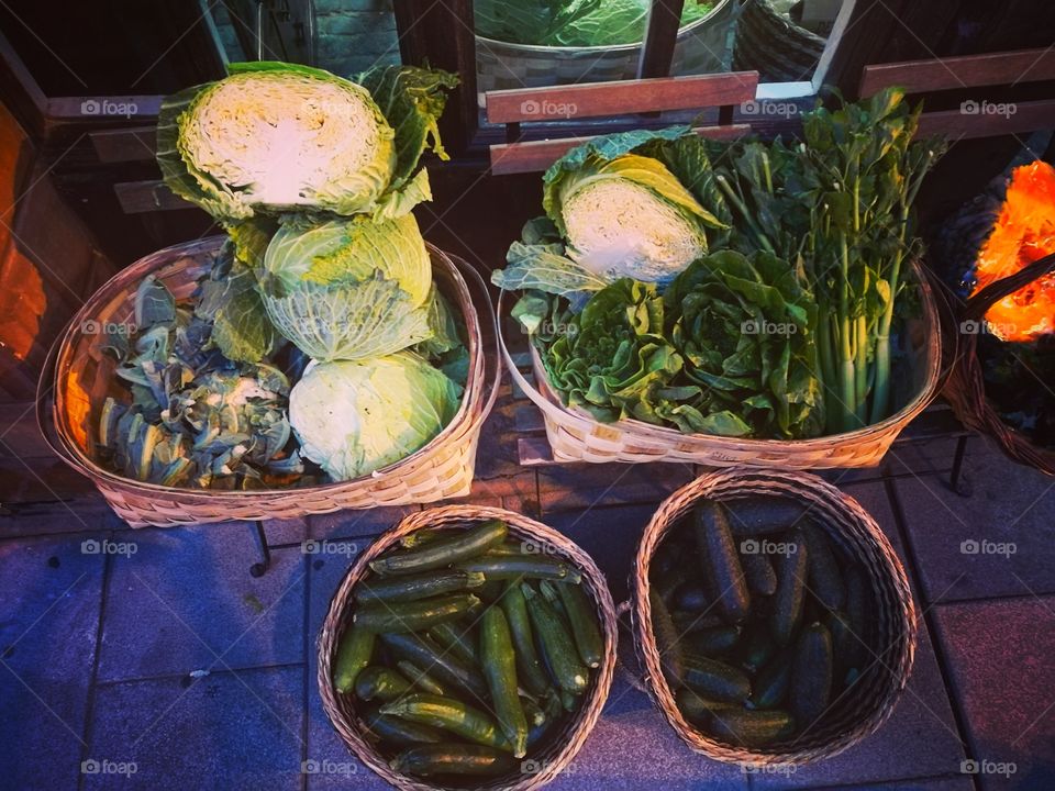 High angle view of vegetables