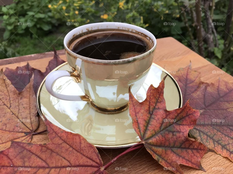 Autumn and black coffee to enjoy this season