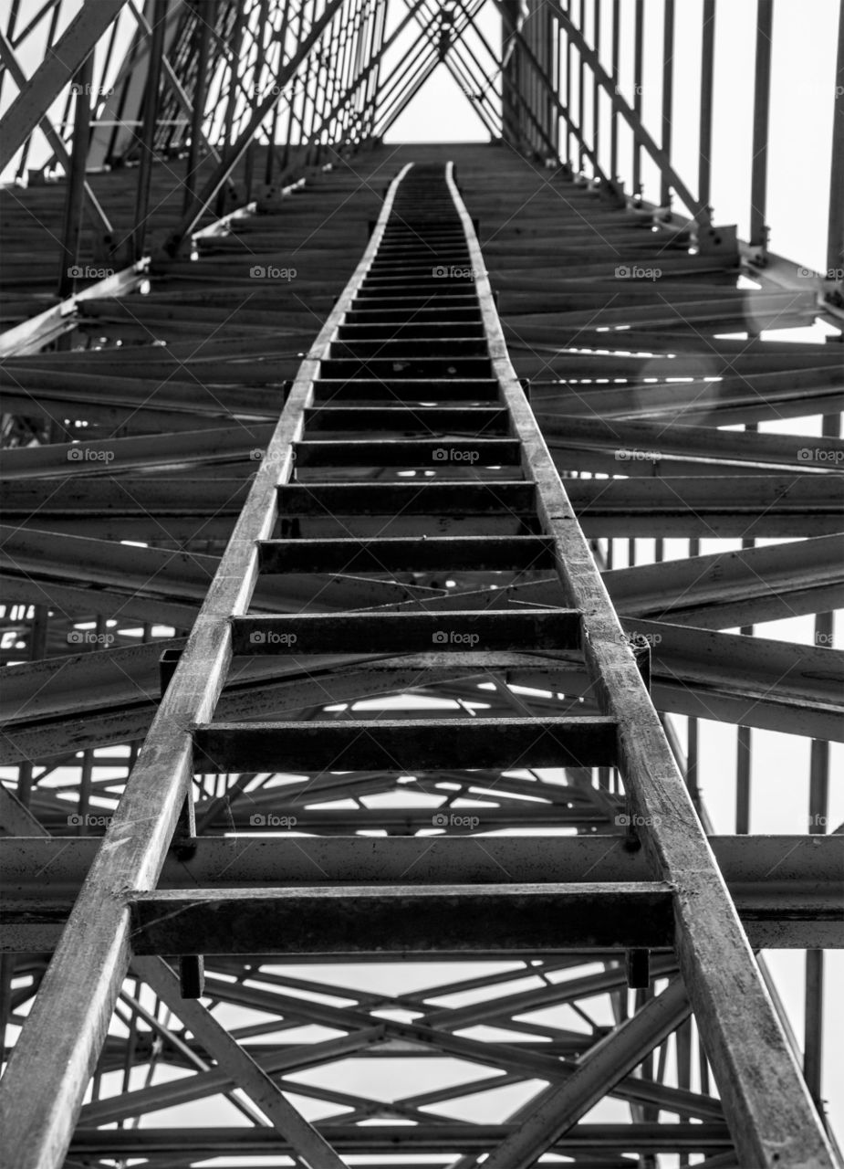 Stairs in an electricity tower.