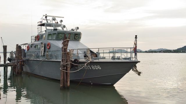 ship on lake
