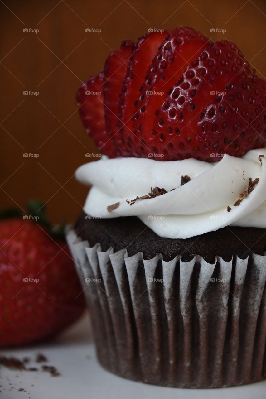 decadent chocolate strawberry cupcake