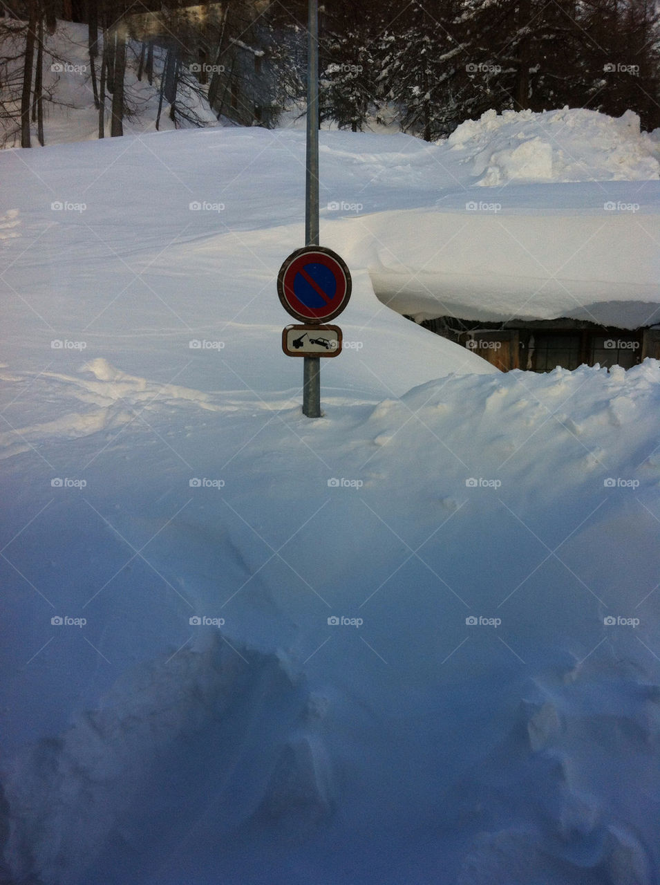 snow forbidden parking alps by hced