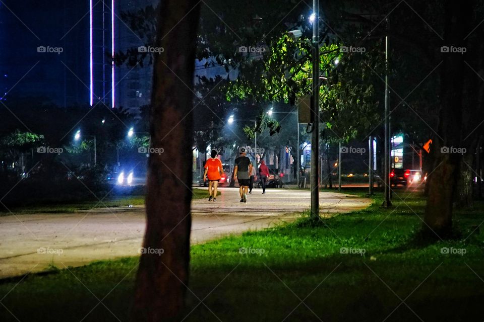 jogging track in the evening