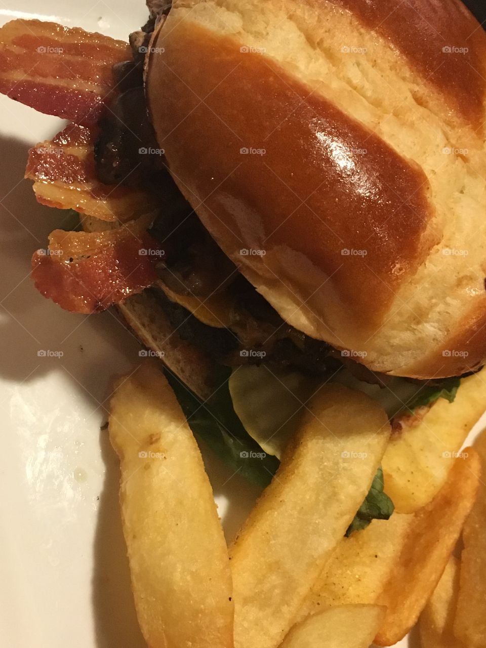Burger and fries at Red Robin 