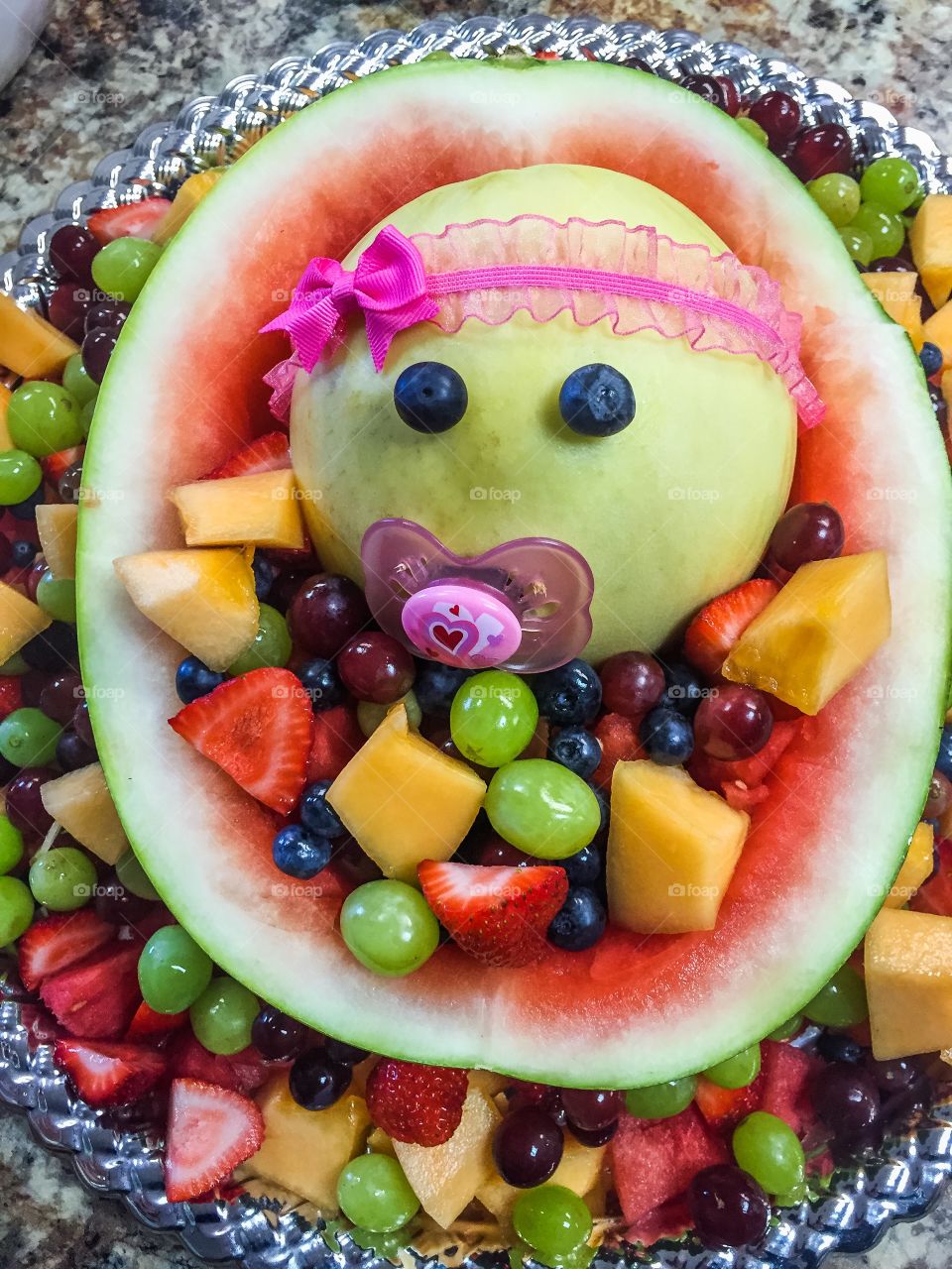 Baby shower fruit basket