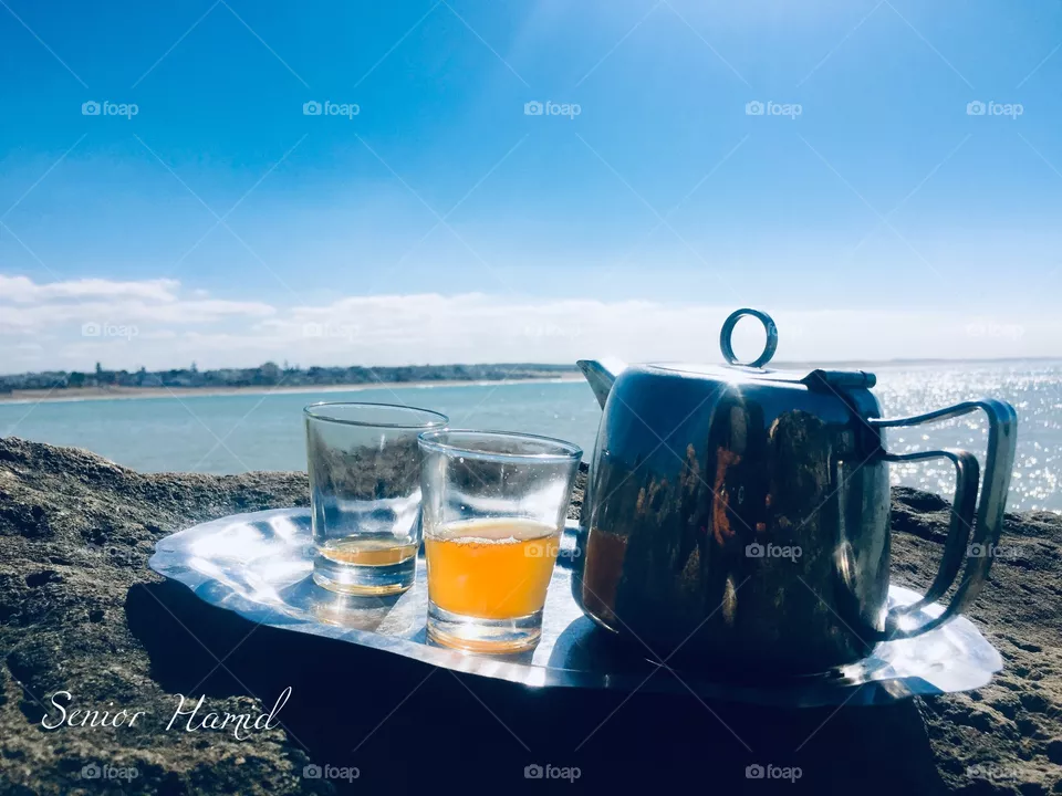 Beautiful sea with sweet tea 