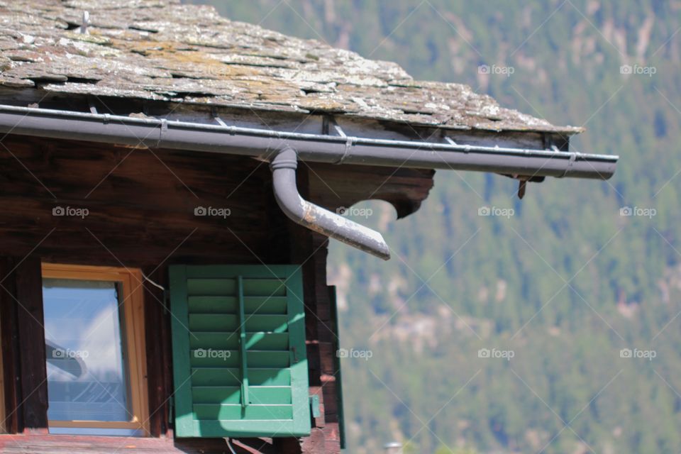 Walliser Chalet. Chalet in the mountains of Wallis in Switzerland