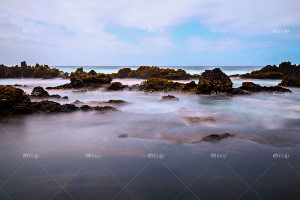 Coastal features under long exposure
