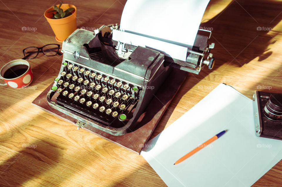 Old typewriter for writers