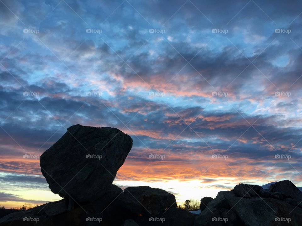 Rock sky sunrise