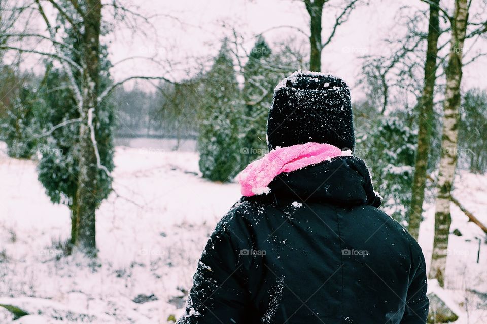 Girl outdoors a cold winter day