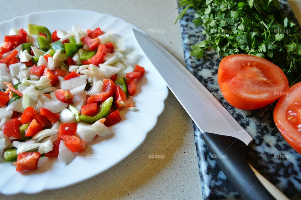 Preparing to cook paella