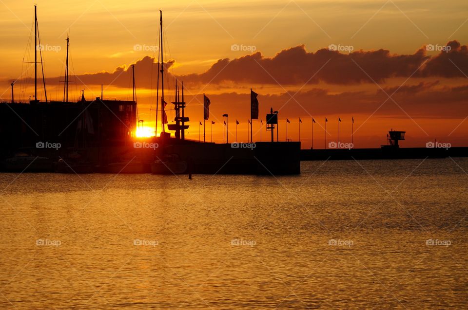 Sunset, Boat, Water, Sea, Dawn