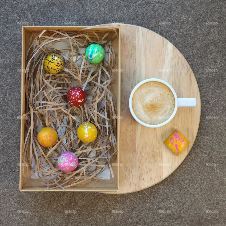 coffee and sweets flatlay