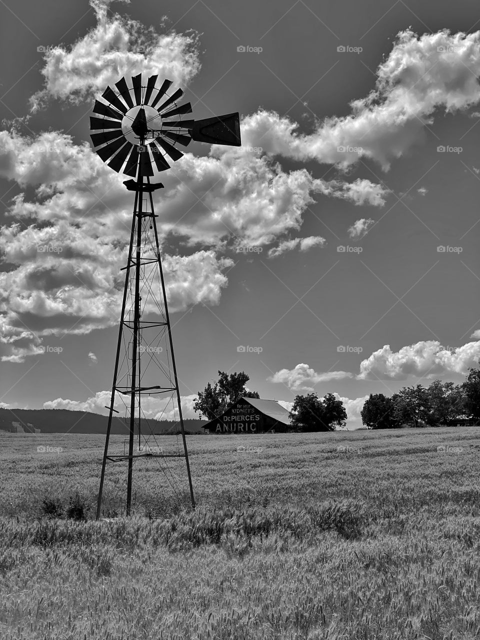 Farm Windmill Silhouette 