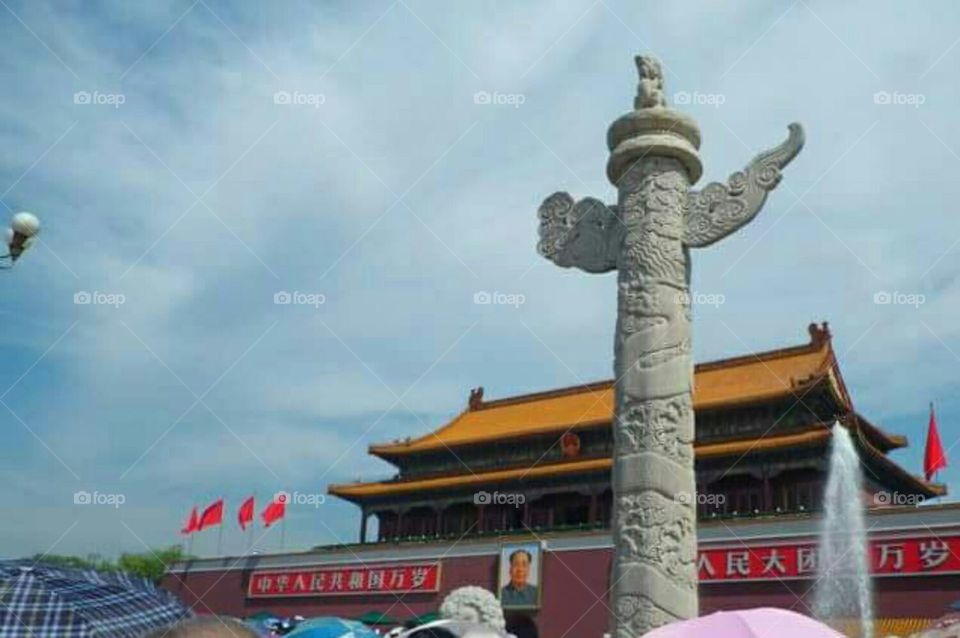 Criticism Columns. Forbidden City, Beijing China