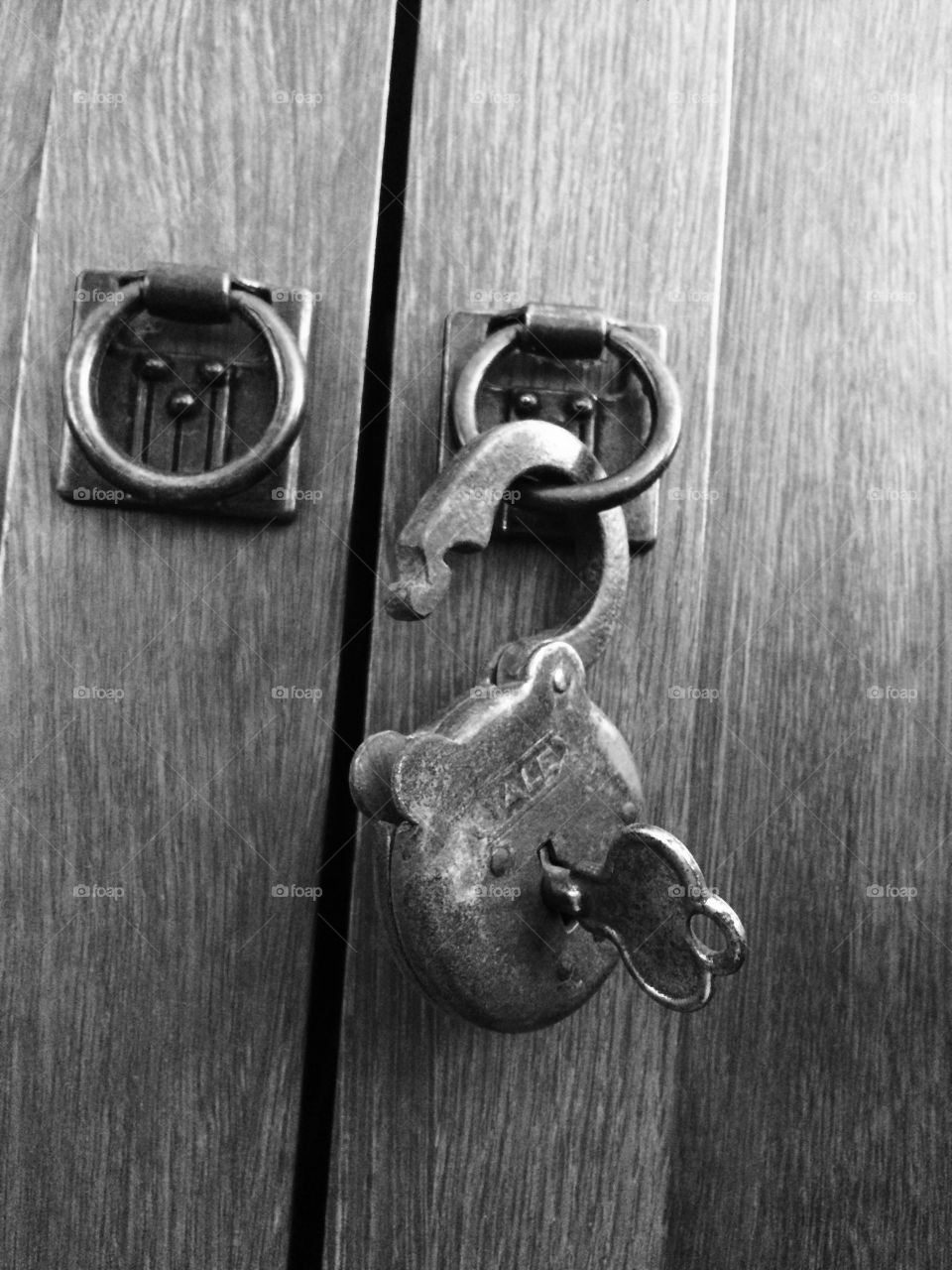 Close-up of lock on door