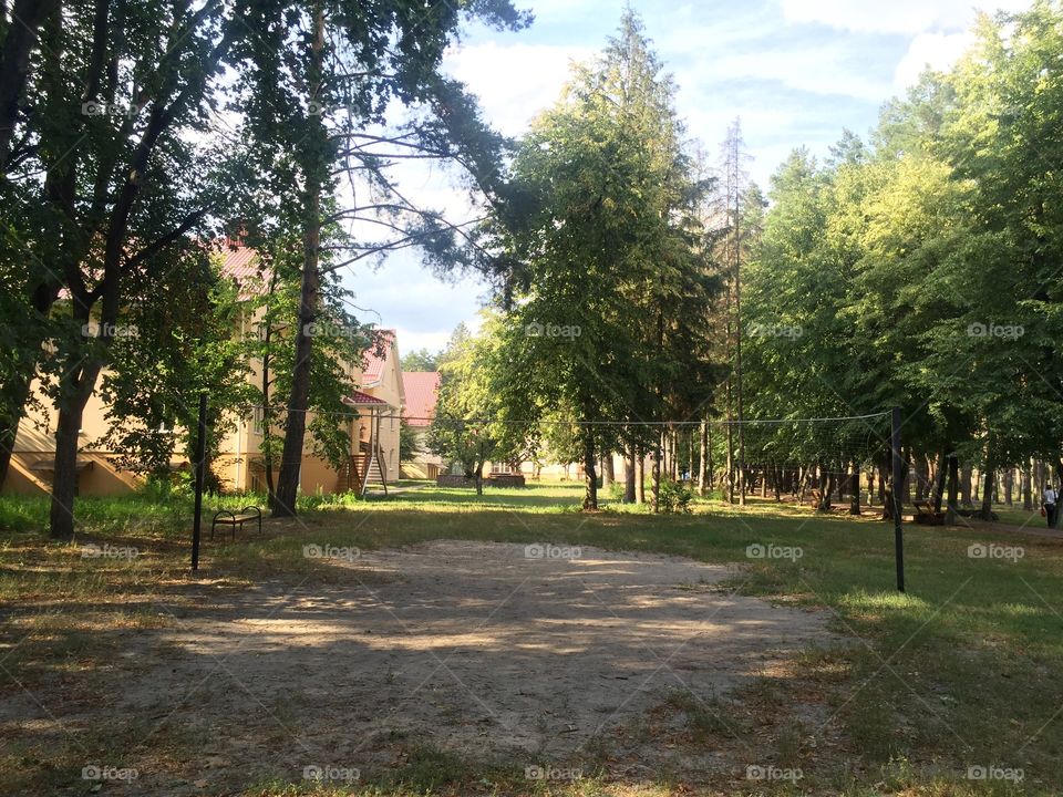 Volleyball playground in the park