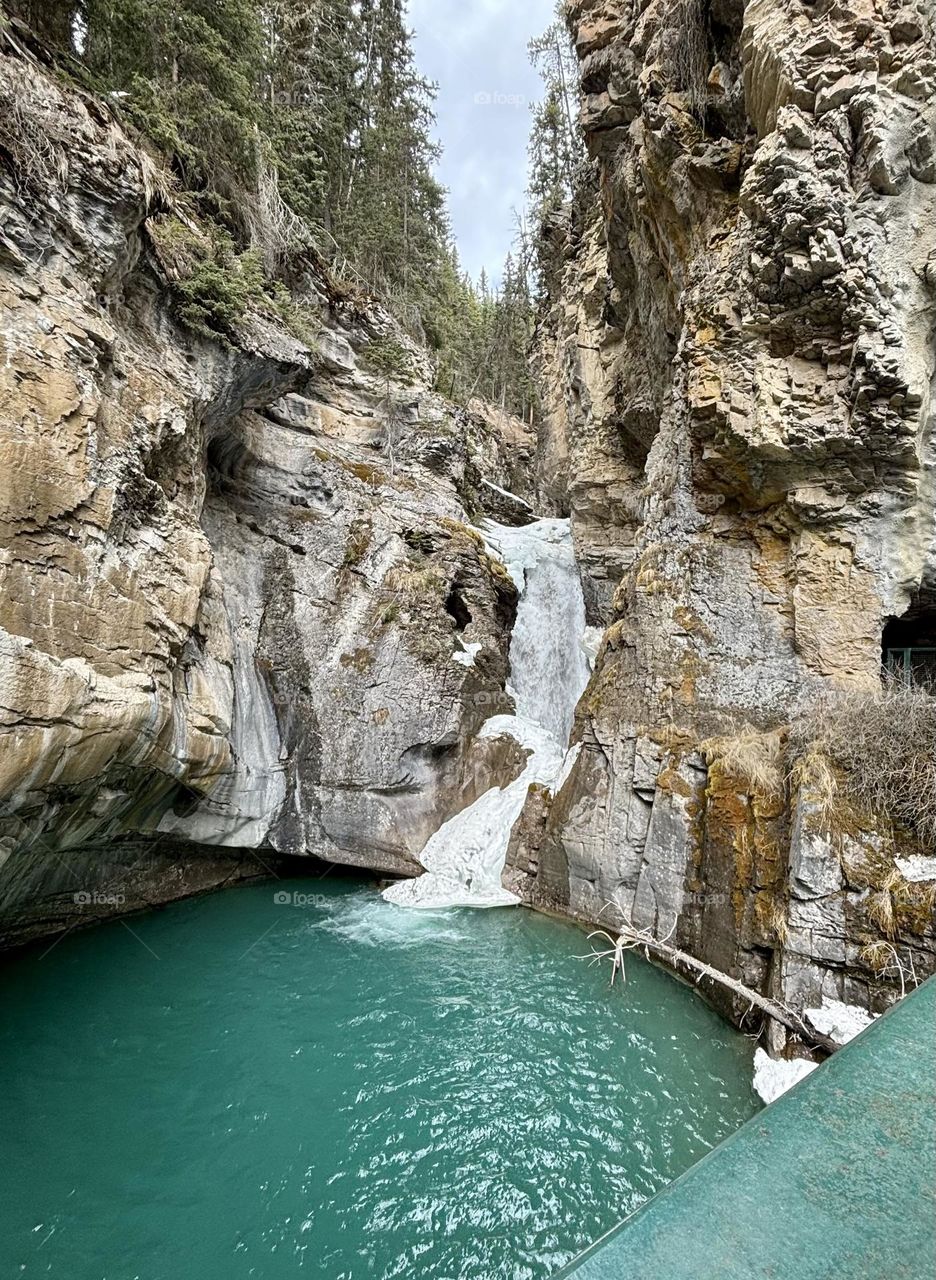 Springtime on the Johnston Canyon trail in Banff National Park, Alberta, Canada.