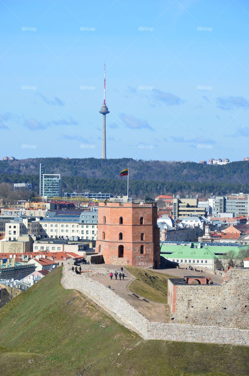 Gediminas tower Vilnius on clean day