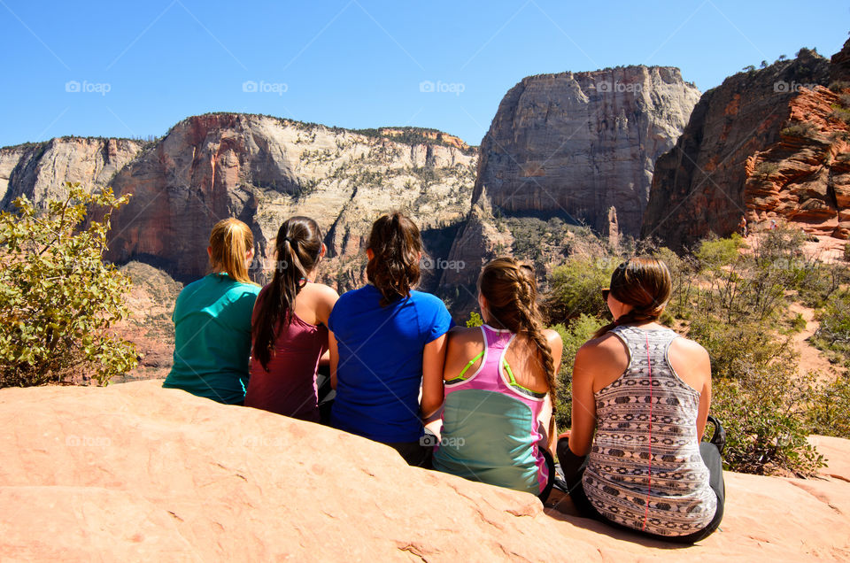 Ladies enjoying the view at Zion National Park, Utah