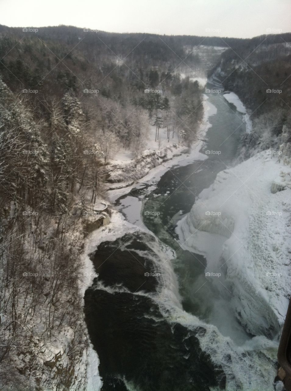 Winter river from above