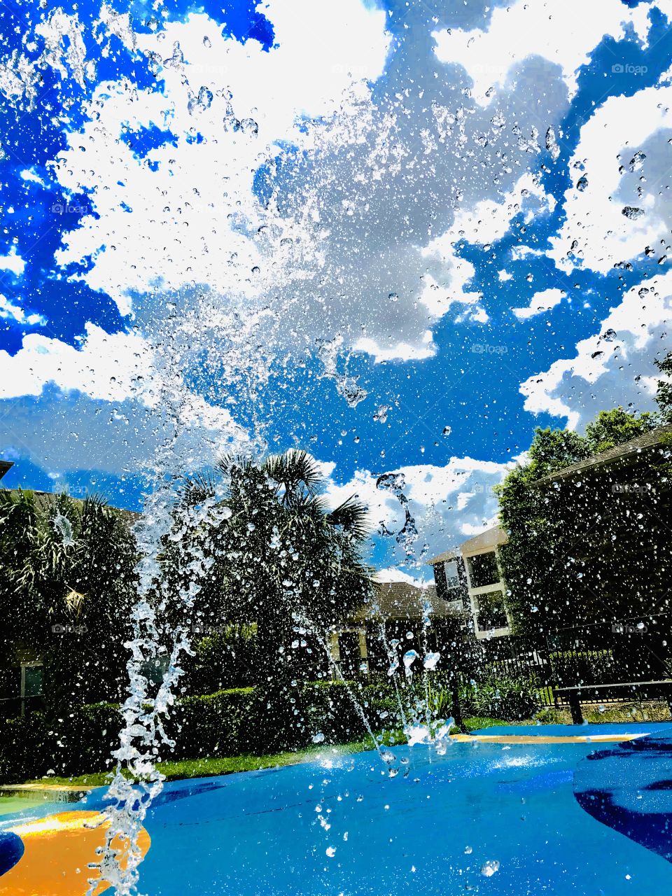 Water is Life. Hot summer day vs cool summer play. Splash pad - apartment living :) Beauty is all around us, do you have time to see? Makes me thirsty and happy at the same time lol. -my sons third birthday, iPhone 7s+ camera shooting a splash pad! ❤️