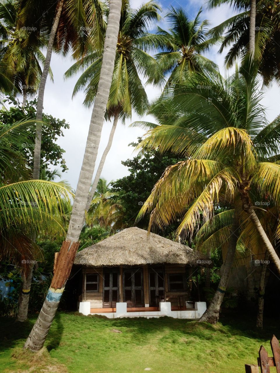Beach bungalow off the coast of Jacmel, Haiti.