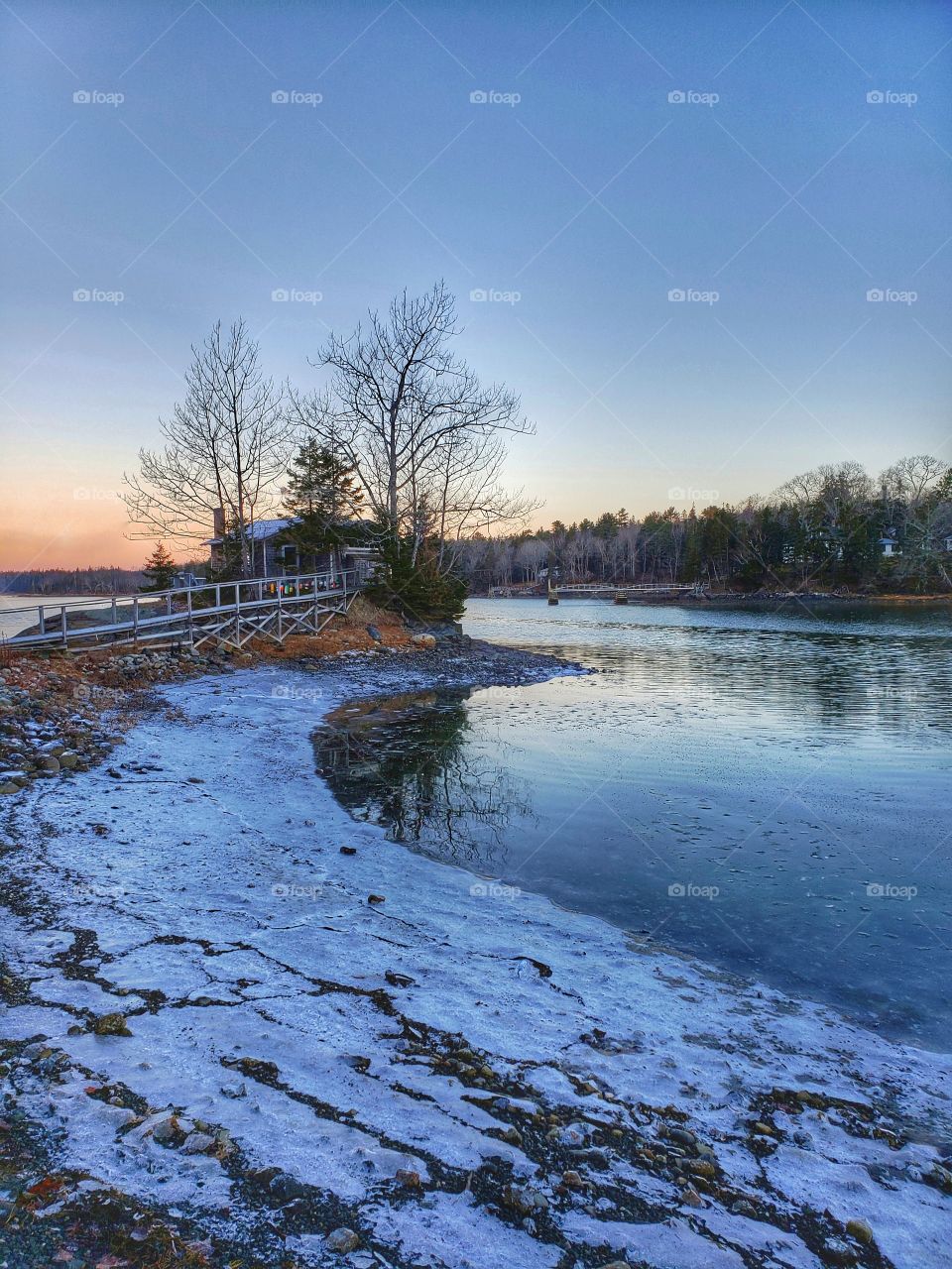 Island Cabin In Winter
