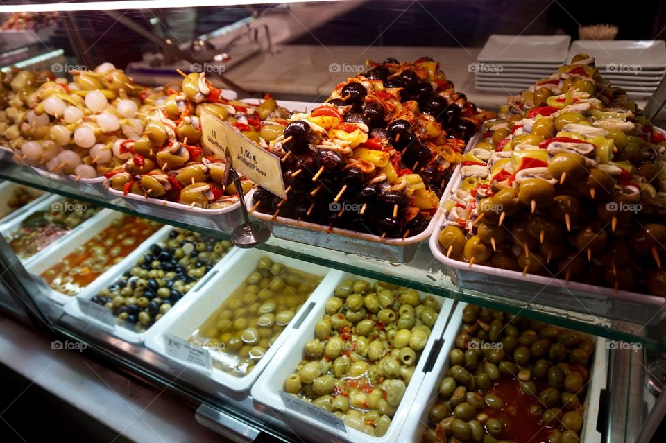 Olives at Mercado de San Miguel, Madrid 