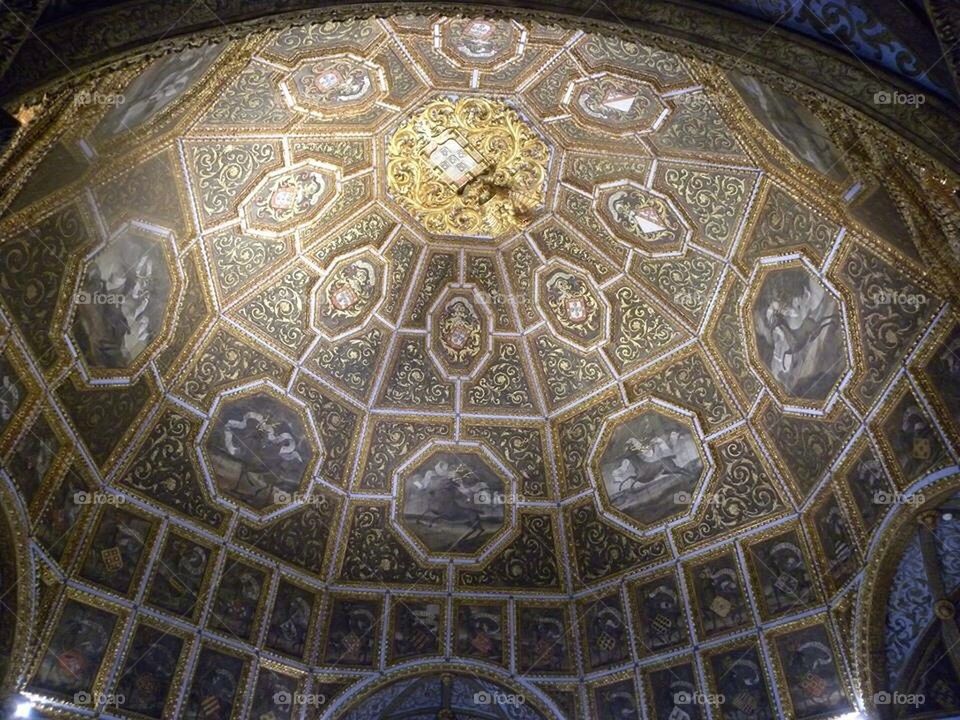 Tiled ceiling in castle