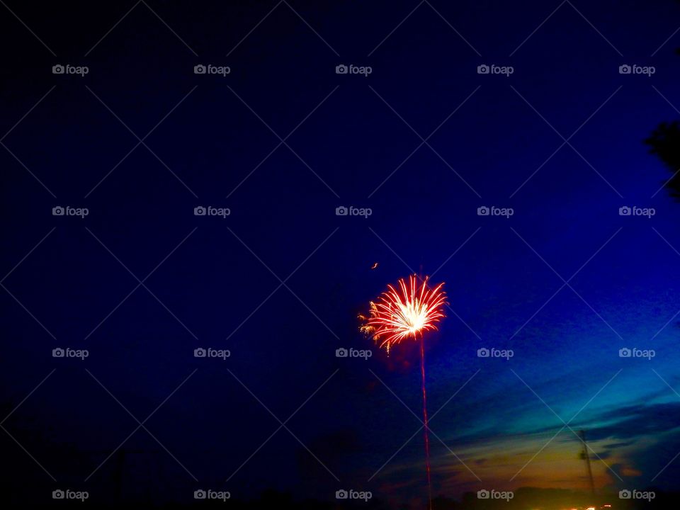 Fireworks on July 4th in Indiana 