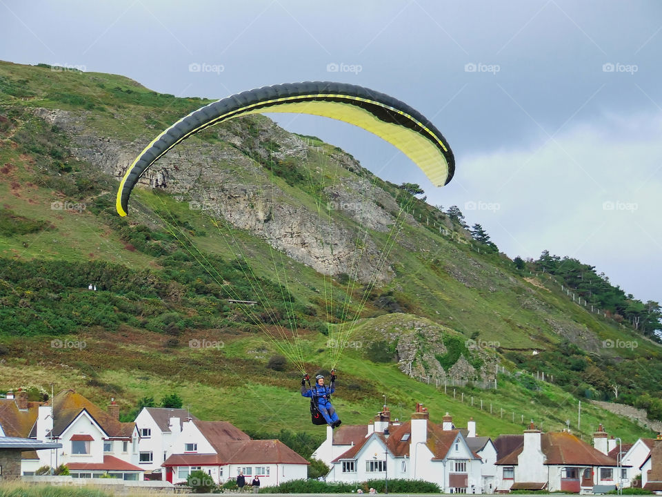 Paragliding home.