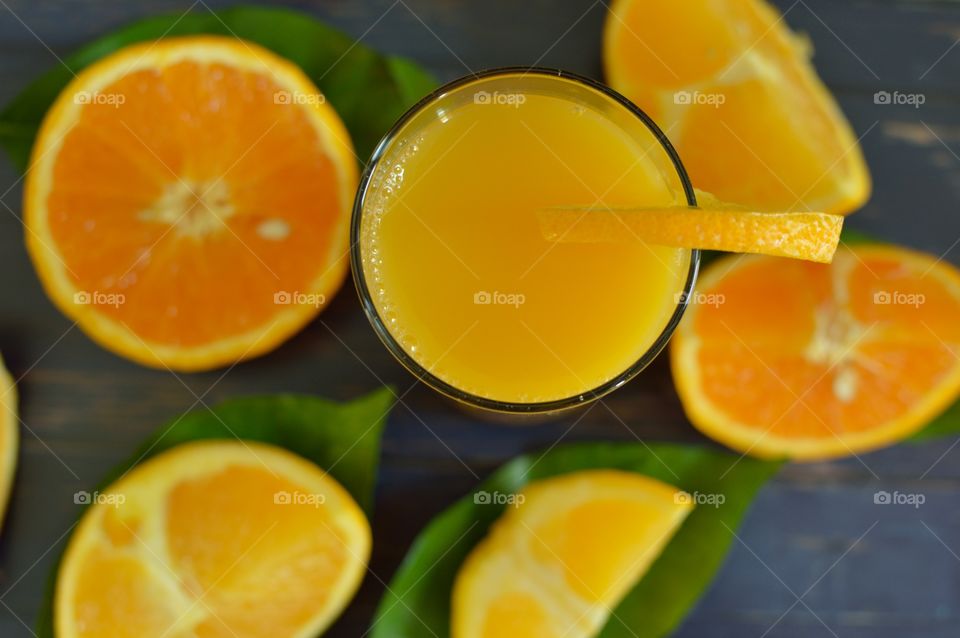 fresh homemade orange juice