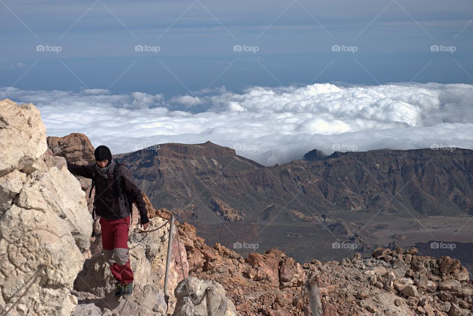 50 meters from the top of El Teide, 3718 meters high. Tenerife, Canary Islands.
