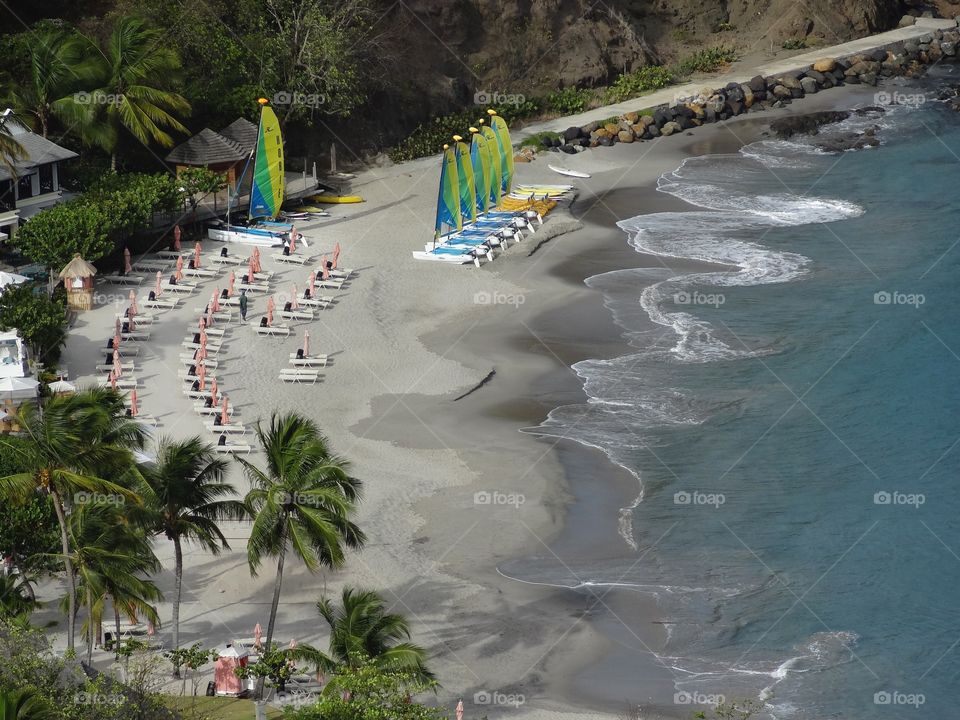 St Lucia , view from above resort 