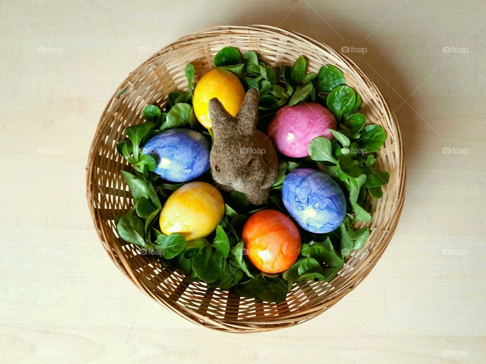 easter nest in a basket