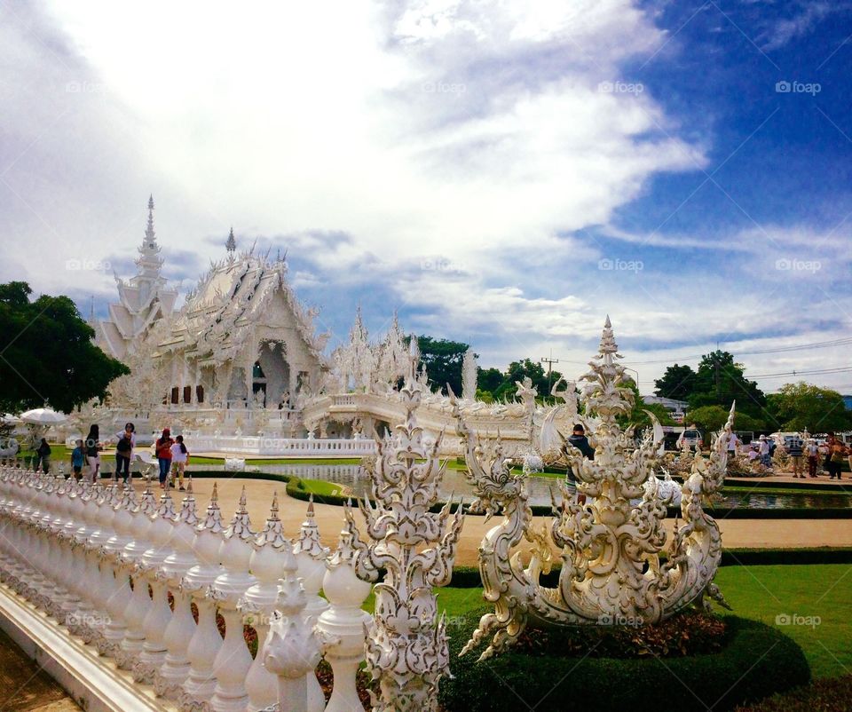 Wat Rong Khun (The White Temple) In Chiang Rai, Thailand.