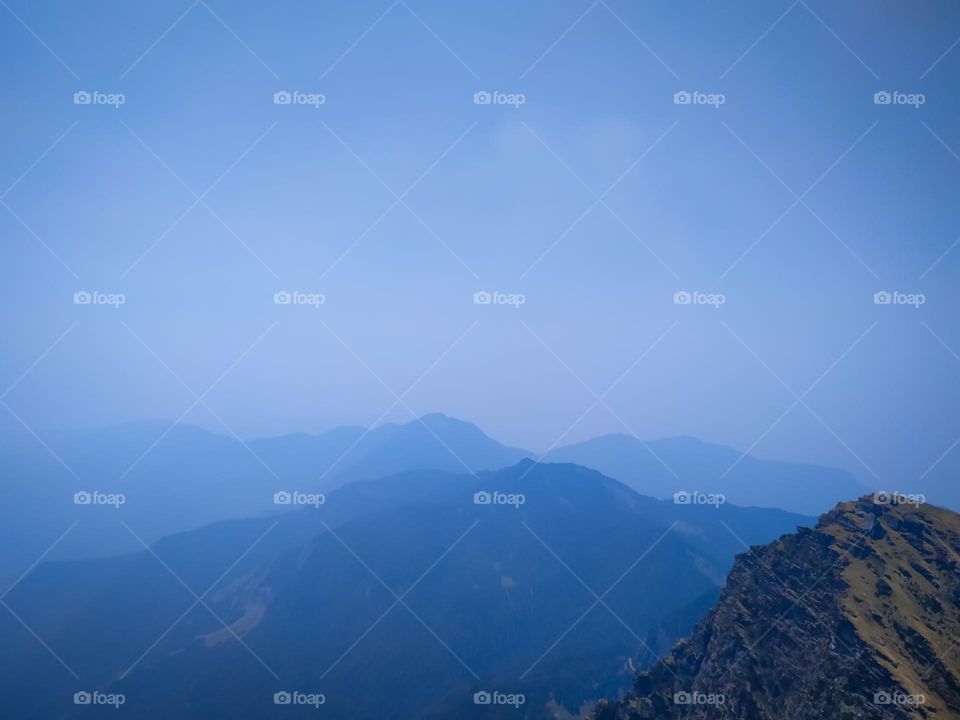 A amazing view of mountains in the morning