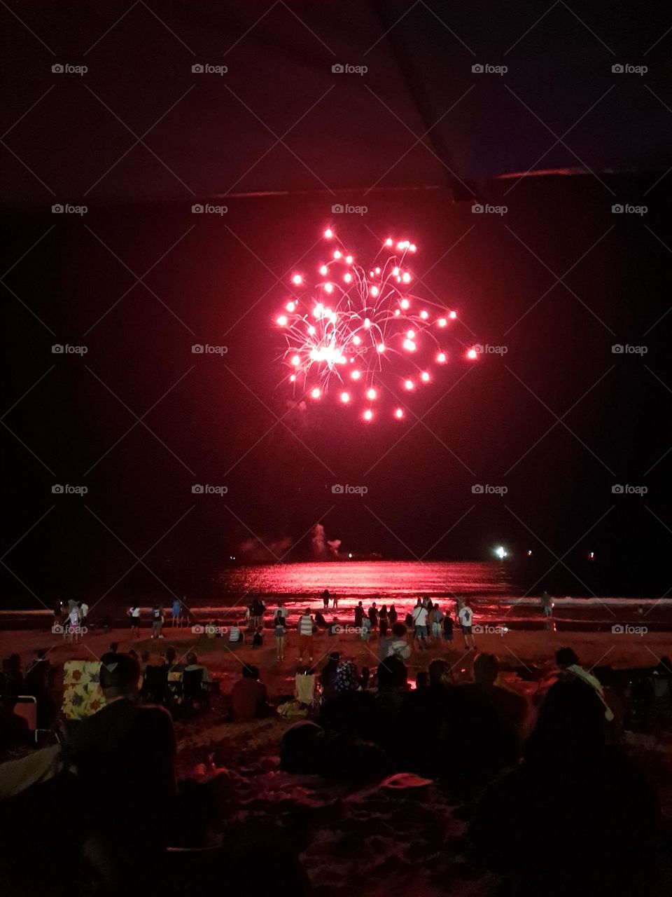 Fireworks on the beach