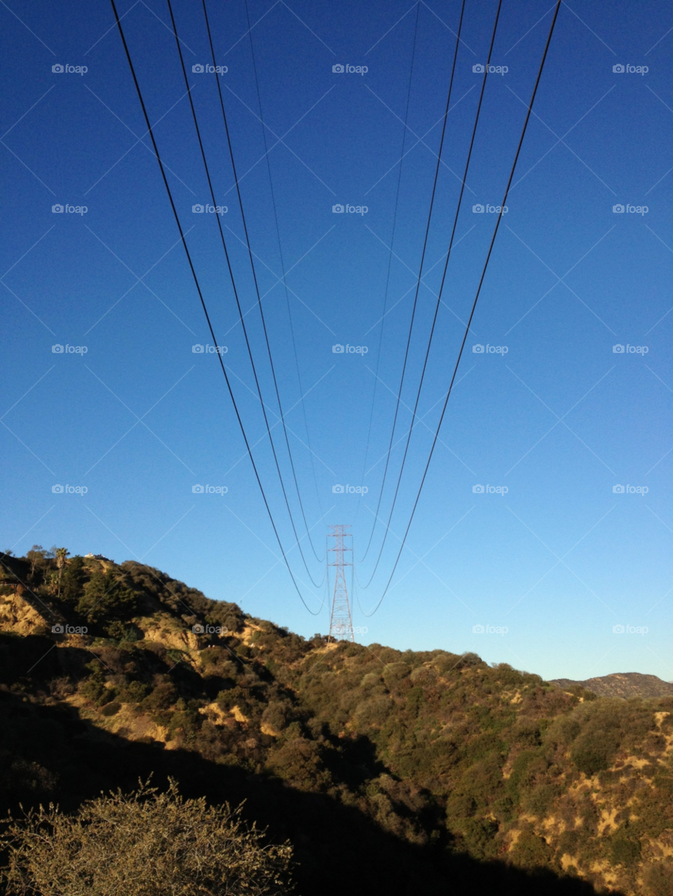 electricity pylon power lines by signals