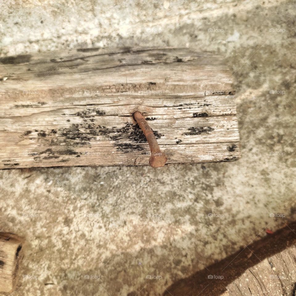 Rusty Nail in Wood