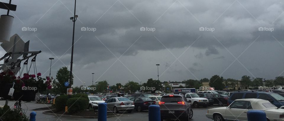 Grey Sky. A grey sky at Walmart 