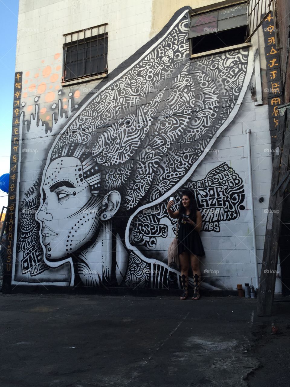 Model and a Mural