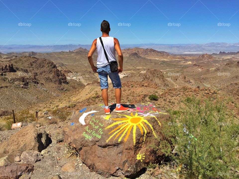 Looking the dry Desert. Looking the dry Desert across Oatman,AZ